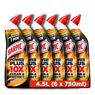 Costco UK Harpic Power Plus Toilet Cleaner Freshening 6 x 750ml- Buy online at McGrocer