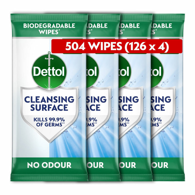 Dettol biodegradable antibacterial wipes 4 x 126 pack - British product