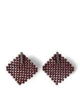 Harrods Brunello Cucinelli Sterling Silver and Hematite Square Earrings 3cm- Buy online at McGrocer
