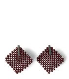 Brunello Cucinelli square hematite earrings 3cm, UK version