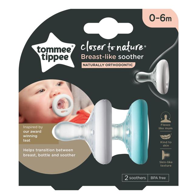 Tommee Tippee 0-6m Breastlike Soothers x2 2 per pack GOODS M&S