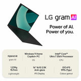 LG gram 16 inch laptop Intel Core Ultra 7 16GB 512GB, UK version