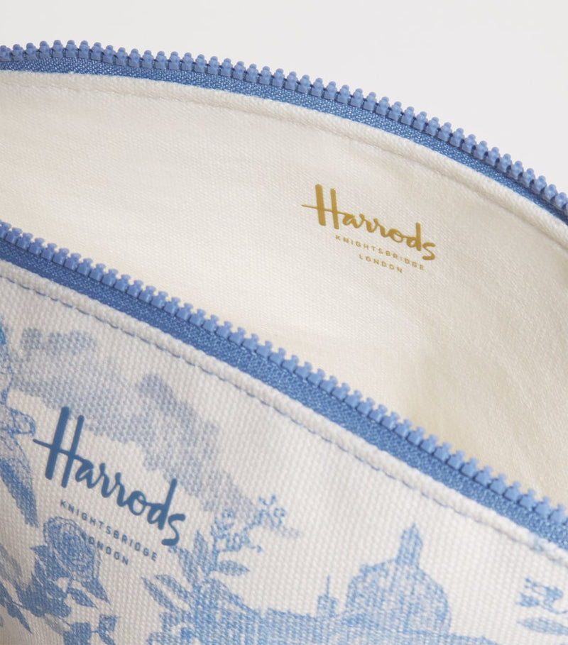 Harrods toile half moon cosmetic bag, UK version