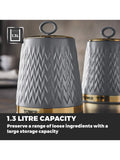 Tower grey Empire storage jars 1.3L (British brand)