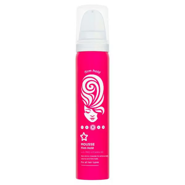 Superdrug Firm Hold Hair Mousse 75ml (British brand)