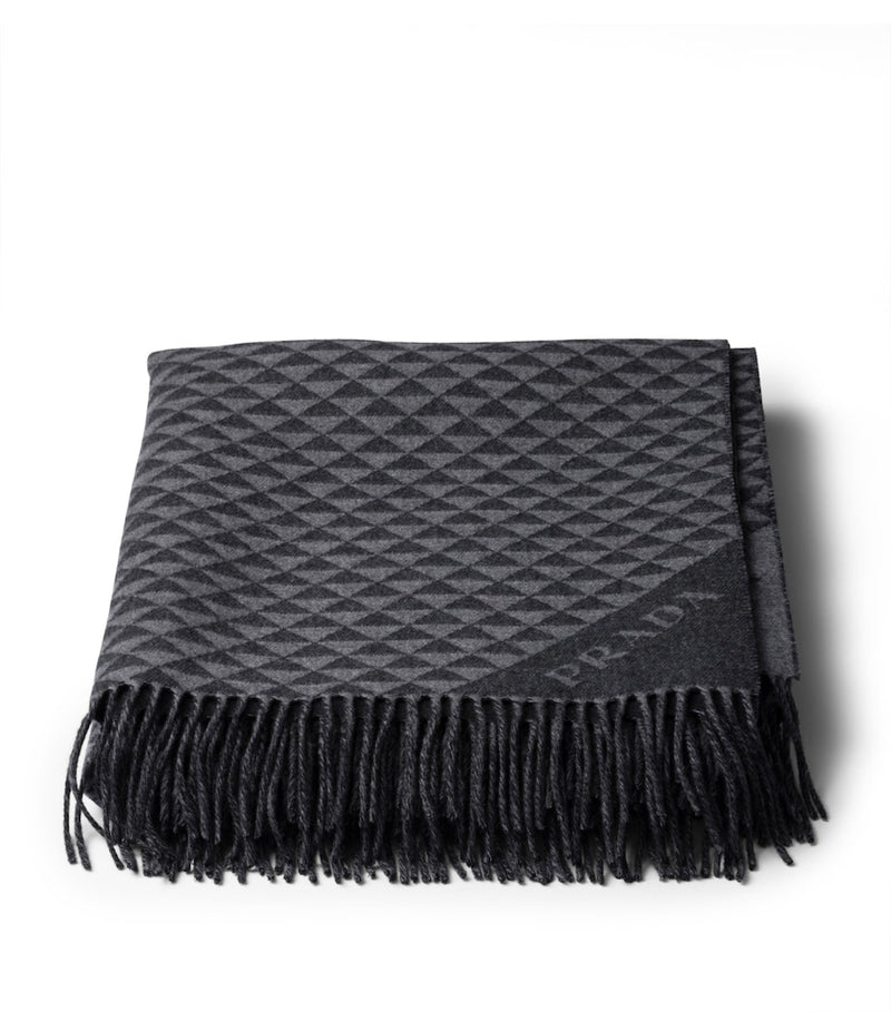 Prada Wool-Cashmere Symbole Throw, imported from the UK
