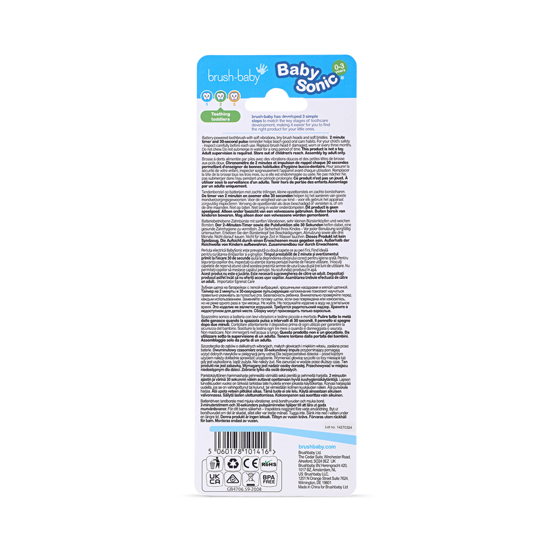 BabySonic toothbrush blue 0-3 years, UK version