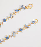Suzanne Kalan yellow gold diamond and blue sapphire one of a kind bracelet, imported from the UK