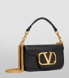 Valentino Garavani small leather Locò shoulder bag, imported from the UK