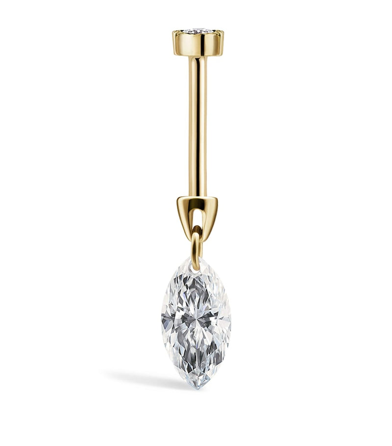 Maria Tash yellow gold floating marquise diamond stud earring - British product