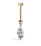 Maria Tash yellow gold floating marquise diamond stud earring - British product