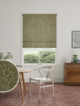 Next William Morris At Home Green Marigold Velvet Made to Measure Roman Blind- Buy online at McGrocer