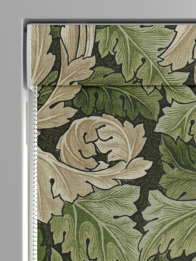 William Morris Green Acanthus made to measure Roman blinds, UK version
