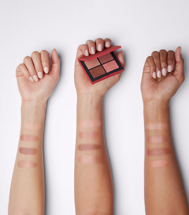 Quad Eyeshadow Palette with Four Vegan Shades and Satin Finish