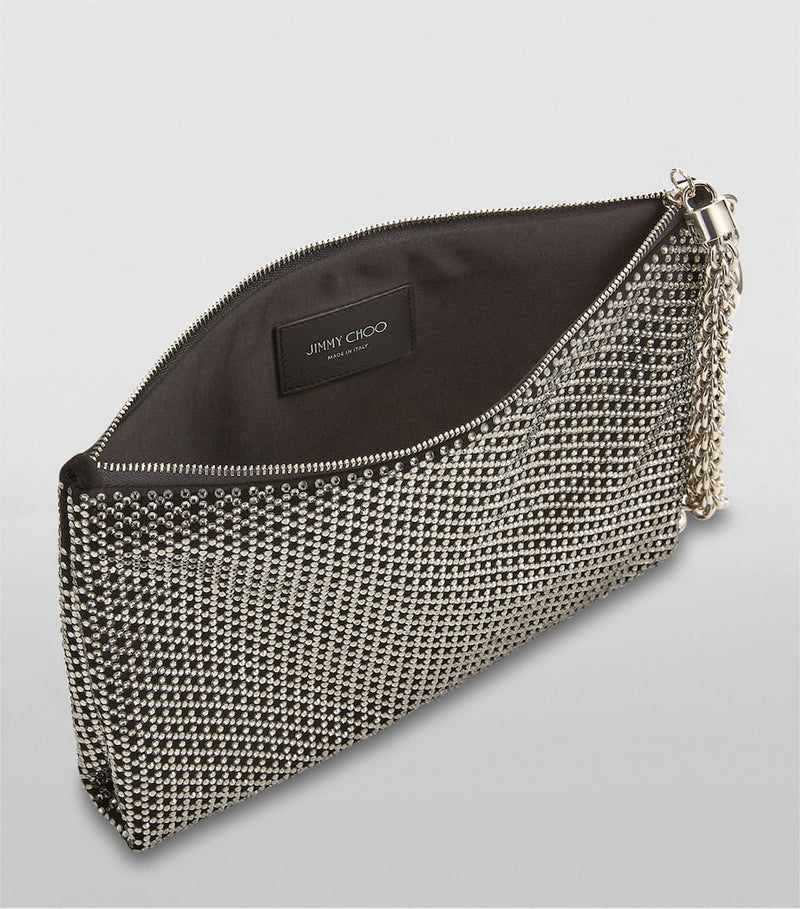 Jimmy Choo Callie clutch in crystal-studded suede - British product