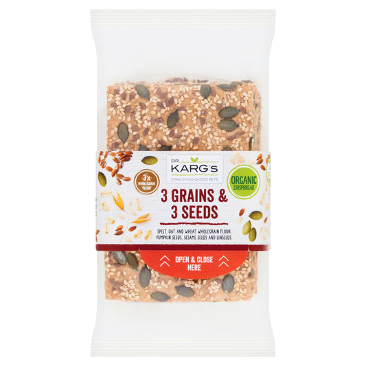 Dr Karg Organic Seeded Crispbread, 3 Grains + 3 Seeds 200g Crispbreads & flatbreads Sainsburys   