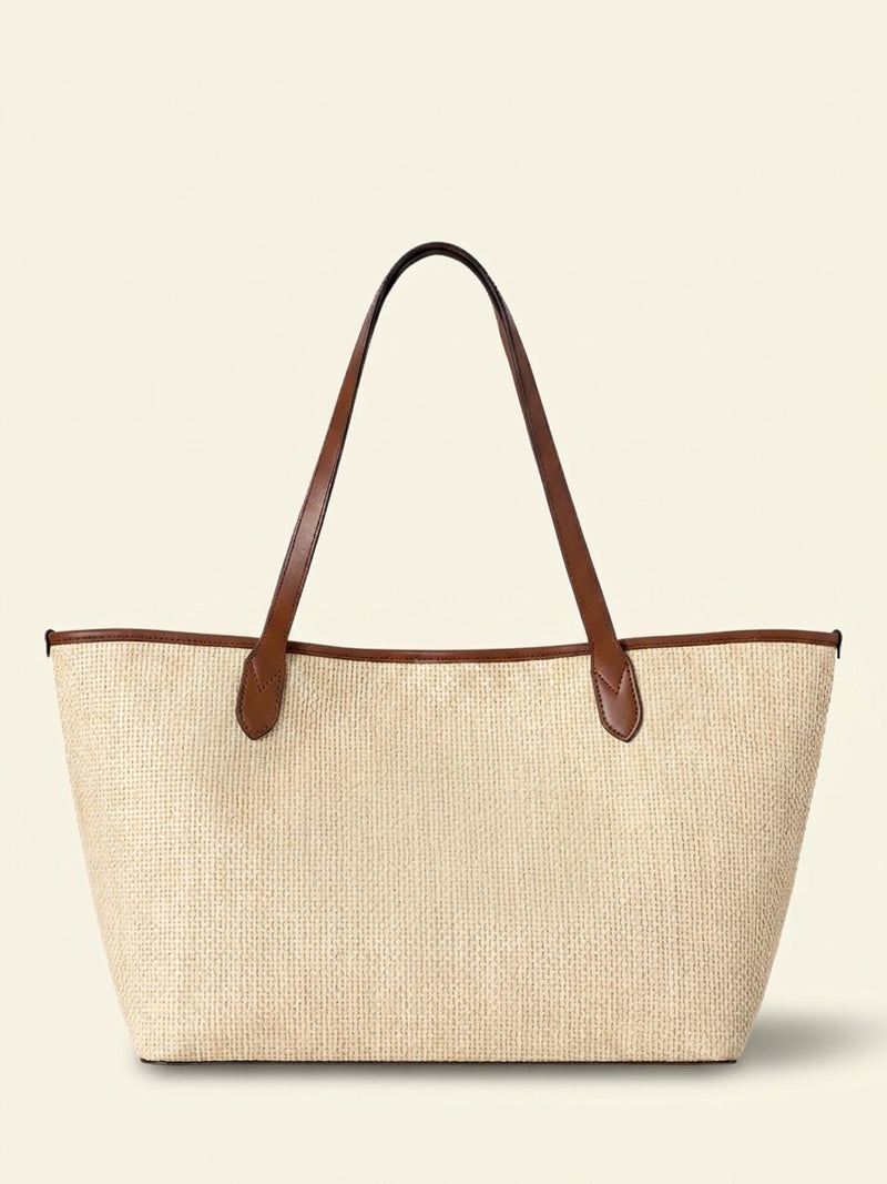 Mulberry Small Tree Raffia Tote Bag in Ecru/Bright Oak (British brand)