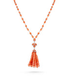 David Morris rose gold and diamond tassel necklace - British product