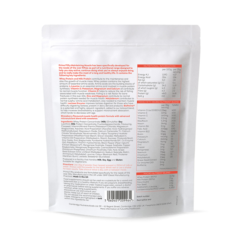 Maintaining Muscle protein powder 50+ strawberry 490g, UK version