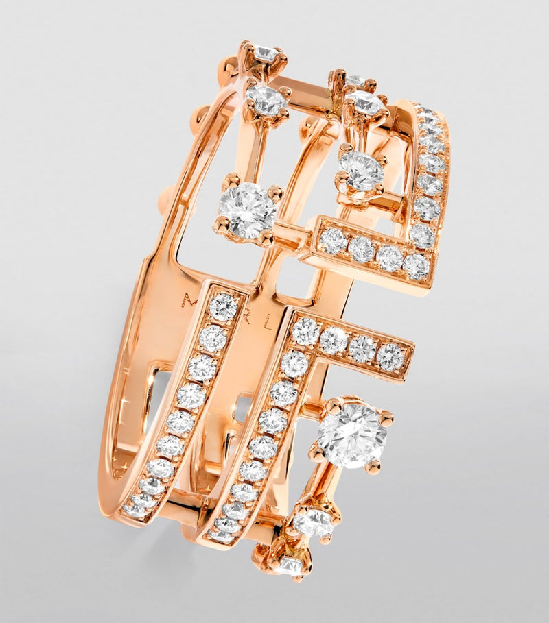 MARLI New York rose gold diamond ring, UK version