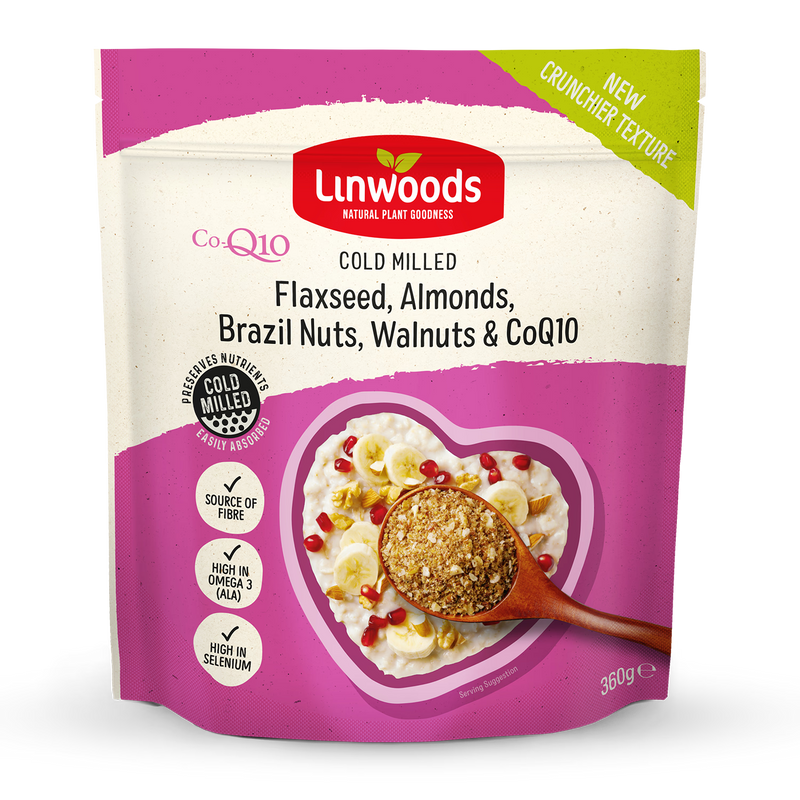 Linwoods Milled Flaxseed Blend with Nuts 360g, imported from the UK