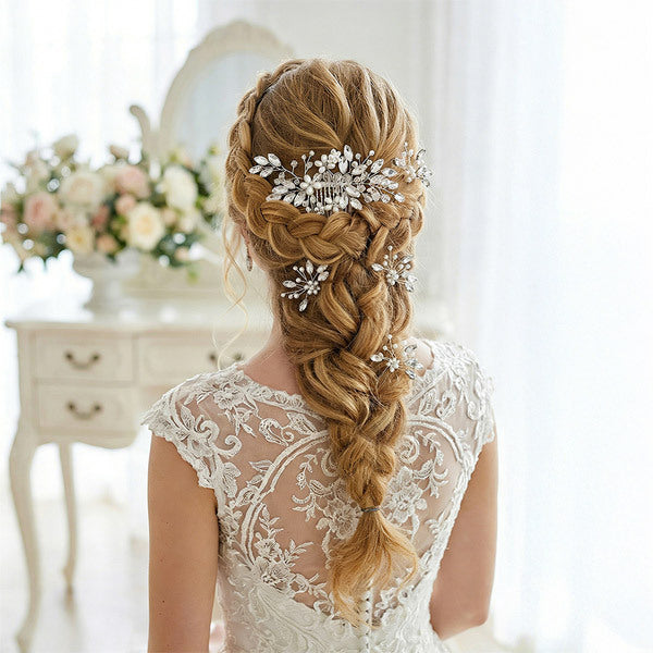 Livingandhome flower wedding bridal hair comb set, UK version