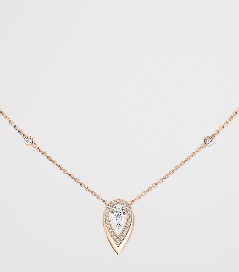 Messika Fiery diamond and pink gold necklace 0.42ct, imported from the UK