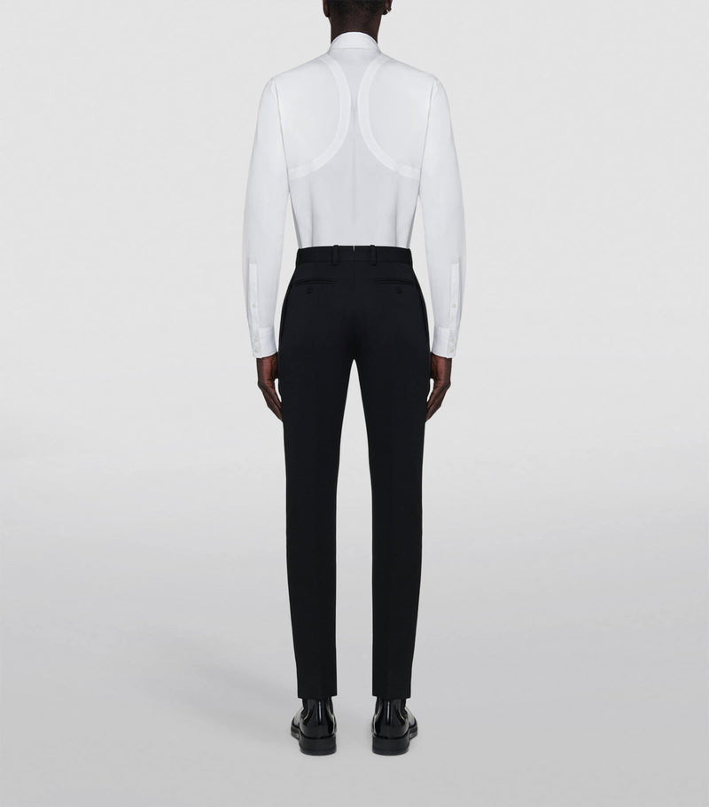Pantalons ajustés en laine McQueen, importés du Royaume-Uni