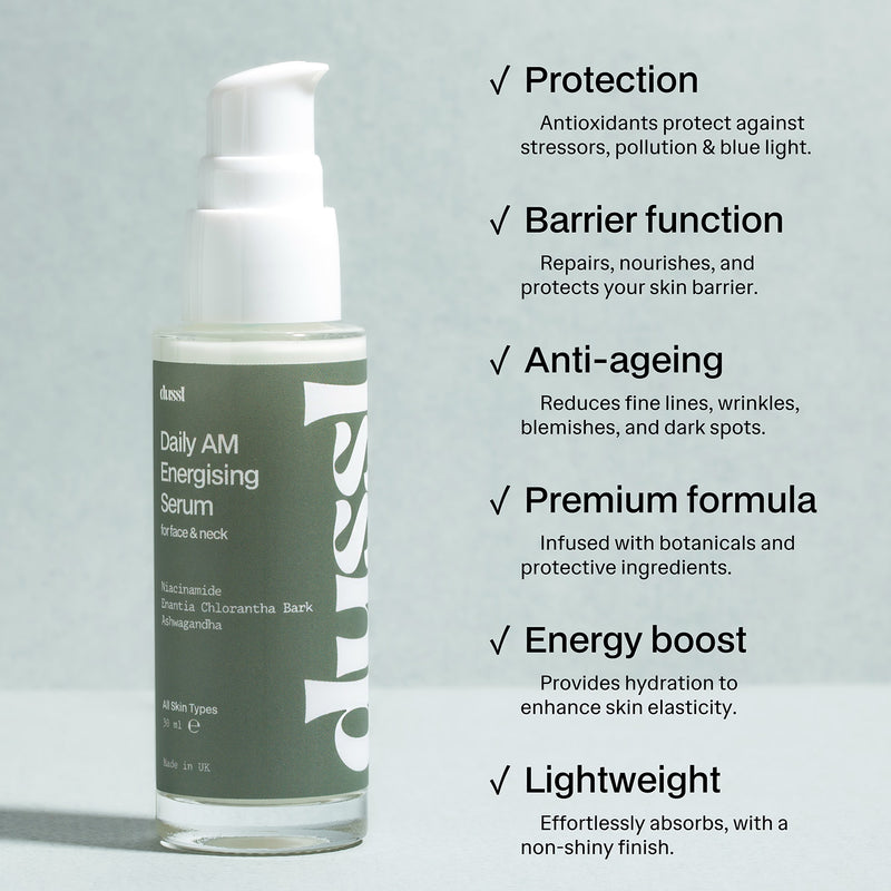 dussl daily AM energising serum 30ml - British product