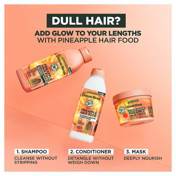 Garnier Ultimate Blends pineapple shampoo 350ml, imported from the UK