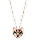 Boucheron rose gold leopard necklace with diamonds and emeralds, UK version