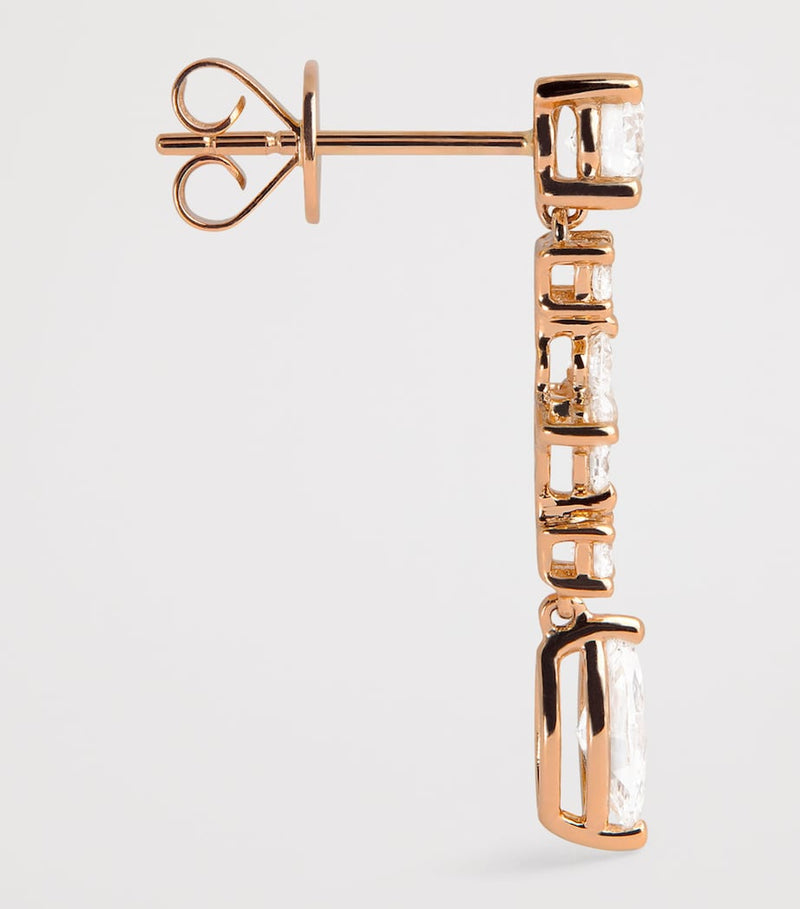 Anita Ko Vivi drop earrings in rose gold and diamonds (British brand)