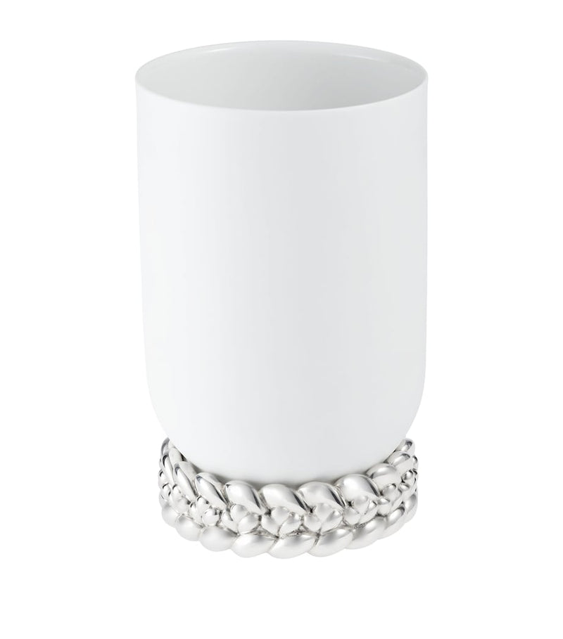 Christofle Babylone porcelain vase 19cm, UK version
