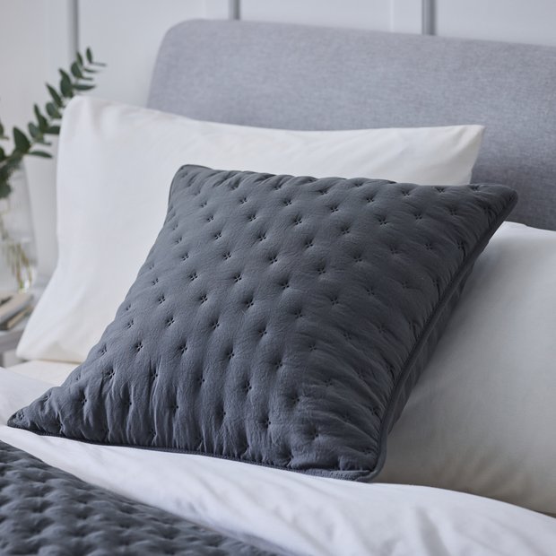 Argos Home pinsonic cushion charcoal 50x50cm, imported from the UK