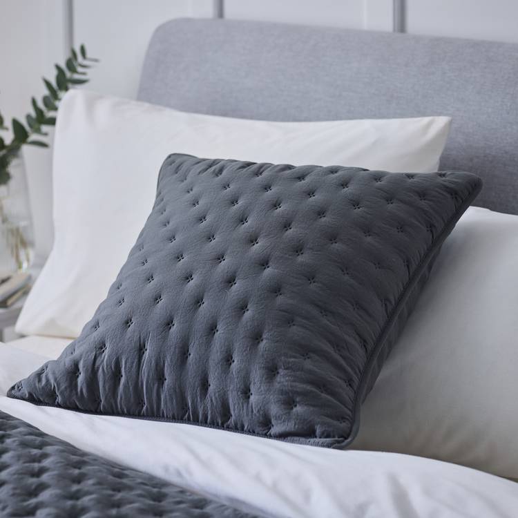 Argos Home pinsonic cushion charcoal 50x50cm, imported from the UK