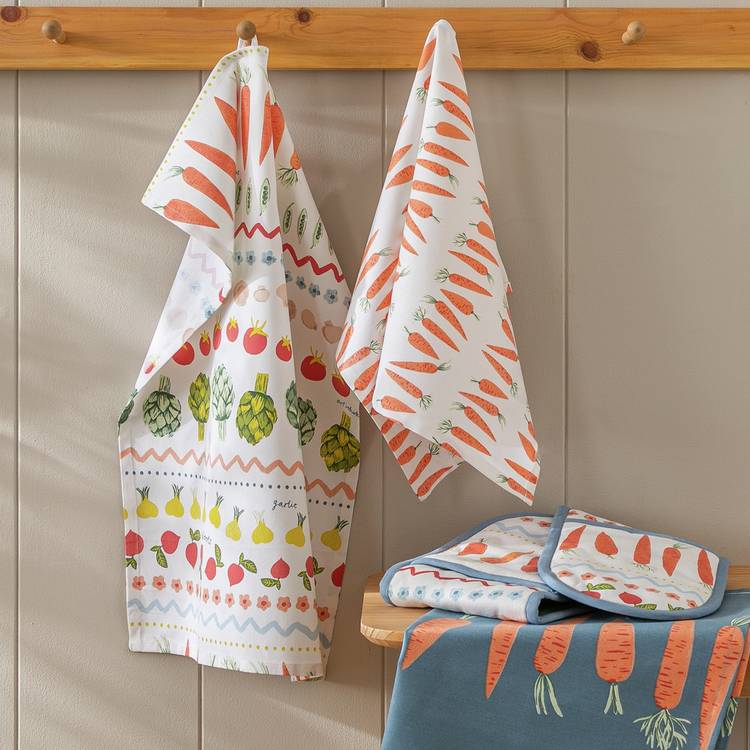 Argos Home Allotment cotton textile set orange, UK version