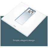 Beurer PS160 XXL acrylic digital bathroom scales white - British product