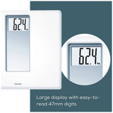 Beurer PS160 XXL acrylic digital bathroom scales white - British product