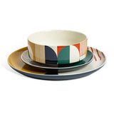 Habitat Geo Decal multicoloured 12 piece dinner set, imported from the UK