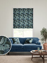 Next William Morris At Home Blue Acanthus Velvet Made to Measure Roman Blinds- Buy online at McGrocer