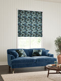 William Morris At Home Blue Acanthus velvet roman blind, imported from the UK
