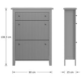 GFW green shoe cabinet with drawer, UK version