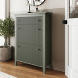 GFW green shoe cabinet with drawer, UK version