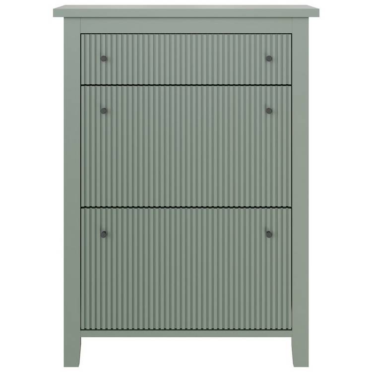 GFW green shoe cabinet with drawer, UK version