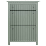 GFW green shoe cabinet with drawer, UK version