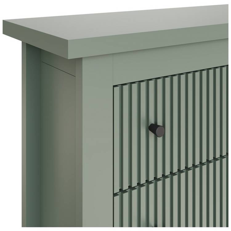 GFW green shoe cabinet with drawer, UK version