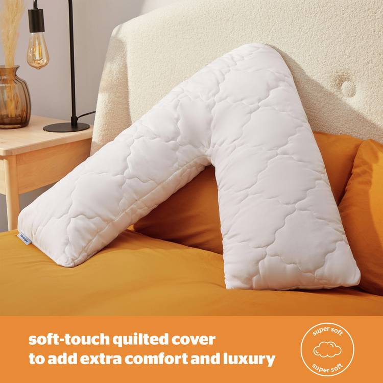 Silentnight memory foam V shaped support pillow, imported from the UK
