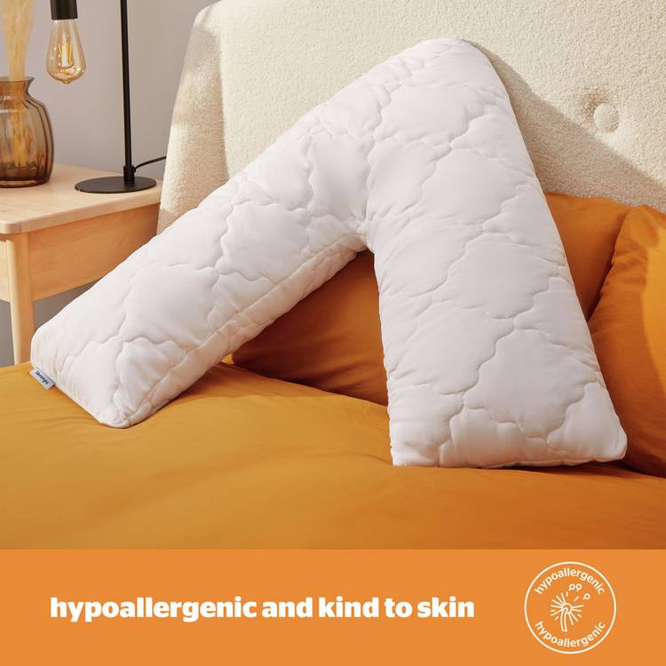 Silentnight memory foam V shaped support pillow, imported from the UK