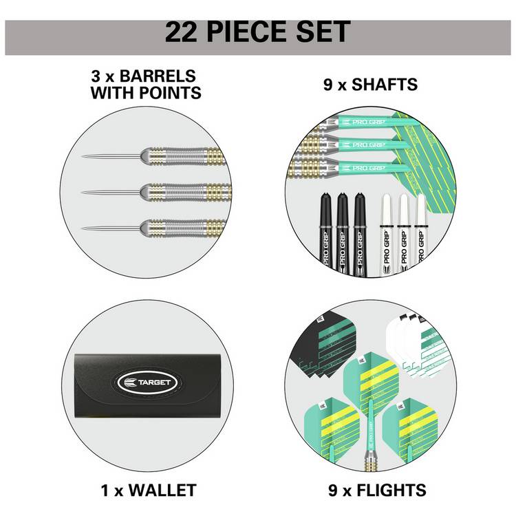 Target Rob Cross 22g brass darts set, imported from the UK