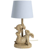 Argos Home resin bunny table lamp light oak blue H39cm, imported from the UK
